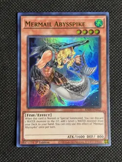 YuGiOh! - Mermail Abysspike RA04-EN012 Ultra Rare 1st Edition Near Mint - Image 1