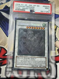 Yugioh PSA 9 Stardust Dragon TDGS-EN040 1st Edition Ghost Rare - Image 3
