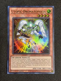YuGiOh! - Utopic Onomatopoeia RA04-EN028 Ultra Rare 1st Edition Near Mint - Image 1