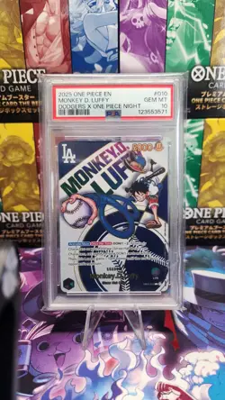 PSA 10 GEM MINT One Piece Los Angeles Dodgers Monkey D. Luffy Promo Card English - Image 1