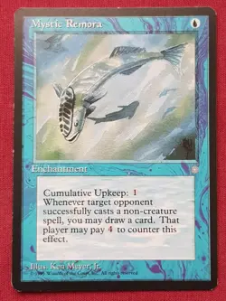 Magic The Gathering ICE AGE MYSTIC REMORA blue card MTG - Image 1