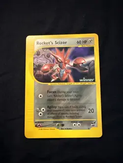 VINTAGE POKEMON PROMO CARD - BEST OF GAME - #4 ROCKET'S SCIZOR - WINNER STAMP NM - Image 1
