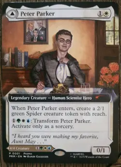 NYCC 2025 MTG Peter Parker / Amazing SPIDER-MAN PROMO Card Magic Gathering - Image 1