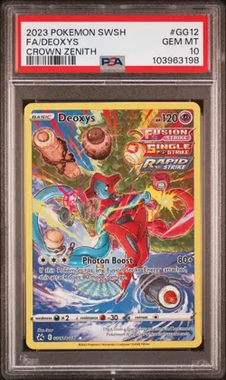 PSA 10 Pokemon Deoxys GG12/GG70 2023 TCG Crown Zenith Ultra Rare Card GEM MINT - Image 1