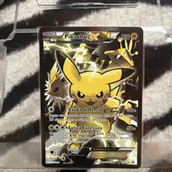 Pokemon - Pikachu XY124 Promo PORTUGUESE Card + Description Cards - Image 1