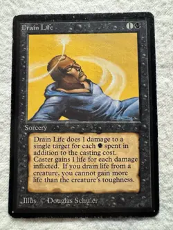 MTG - Drain Life - Limited Edition - Beta Edition - MP - Free Shipping! - Image 1