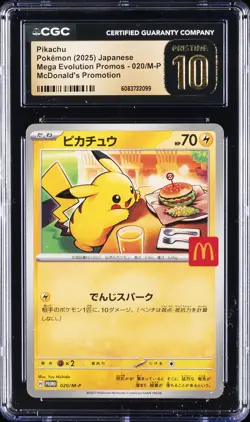 2025 POKEMON JPN MEGA EVOLUTION MCDONALD'S PROMO #020 PIKACHU CGC 10 PRISTINE - Image 1