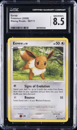 2009 POKEMON PLATINUM RISING RIVALS #59 EEVEE CGC 8.5 - Image 1