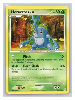 Pokemon TCG Heracross 28/130 Diamond and Pearl Normal LP - Image 1