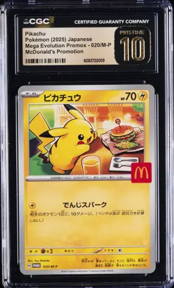 2025 POKEMON JPN MEGA EVOLUTION MCDONALD'S PROMO #020 PIKACHU CGC 10 PRISTINE - Image 1