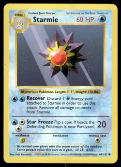 Pokemon Tcg Starmie [Shadowless] #64 Pokemon Base Set LP - Image 1