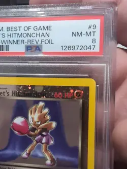 Pokemon PSA 8 Rocket's Hitmonchan Reverse Holo Best of Game Winner Promo W/Swirl - Image 3