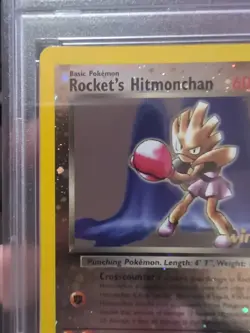 Pokemon PSA 8 Rocket's Hitmonchan Reverse Holo Best of Game Winner Promo W/Swirl - Image 4