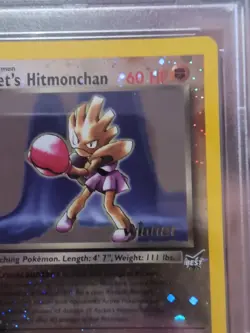 Pokemon PSA 8 Rocket's Hitmonchan Reverse Holo Best of Game Winner Promo W/Swirl - Image 5