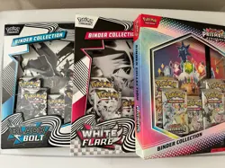 Pokemon Binder Collection Lot Of 3 Black Bolt, White Flare & Prismatic *Sealed* - Image 1