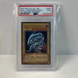 Yu-Gi-Oh! 2002 Blue Eyes White Dragon Spanish SDK-001 1st Edition PSA 9 Pop 6 - Image 1