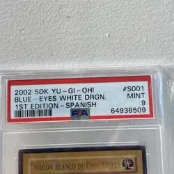 Yu-Gi-Oh! 2002 Blue Eyes White Dragon Spanish SDK-001 1st Edition PSA 9 Pop 6 - Image 3