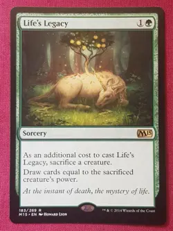 Magic The Gathering 2015 CORE SET M15 LIFE'S LEGACY green card MTG - Image 1