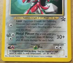 Scizor #33 Black Star Promo Pokemon Card LP - Image 3