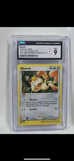 CGC 9 MINT Meowth 2003 Black Star Promos 013 Holo Pokemon Card - Image 1