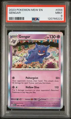 Pokemon 2023 Gengar 151 English TCG Holographic Holo Card 94/165 PSA 9 MINT - Image 1