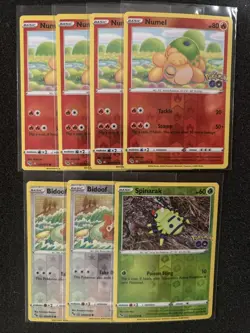 Pokemon GO Peelable Ditto Lot - Bidoof, Numel, Spinarak - 7 Cards (Unpeeled) NM - Image 1
