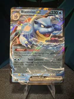 Pokemon TCG Blastoise EX Stellar Crown Holo Double Rare Card 030/142 Stamped - Image 1