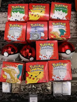 Pokemon 23k Gold Played Trading Card Set Red Box Lot Of 15 - 6 Sealed - Image 1