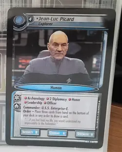 Decipher Star Trek CCG card 1M1 Oversized Promo Picard - Image 1