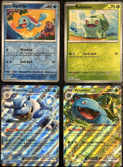 Pokemon Squirtle-Venusaur Ex-Blastoise Ex-Bulbasaur Cards (Set of 4) - Image 1