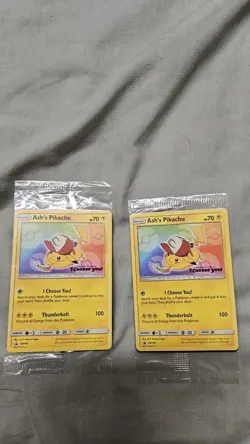 Pokemon Pikachu TCG Card Ash's Pikachu SM108 Promo - Image 3
