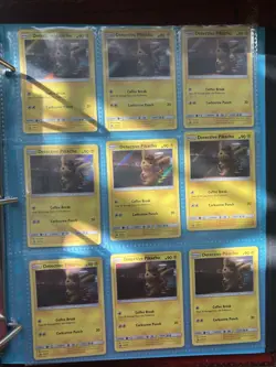Pokemon Binder Page Lot - 9x Detective Pikachu Holo Cards (2019 Movie Promo Set - Image 1