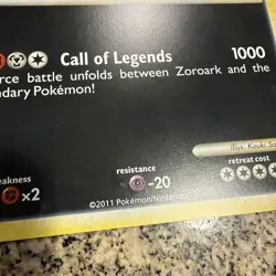Zoroark And The Legendary Pokemon JUMBO 2011 PROMO Card Oversized HOLO | NM - Image 3