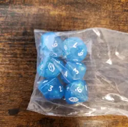 Lot of 6 - MTG × FINAL FANTASY Prerelease Blue Crystal D10 Dice - Image 1