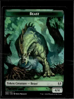 MTG Beast 7/11 Saporling 9/11 Token Commander: Zendikar Rising Lot 3 LP - Image 1