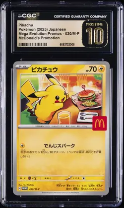 2025 POKEMON JPN MEGA EVOLUTION MCDONALD'S PROMO #020 PIKACHU CGC 10 PRISTINE - Image 1