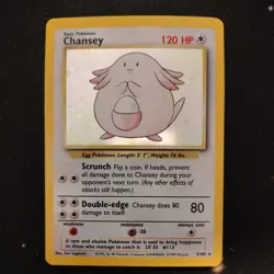 Pokemon TCG Chansey 3/102 Base Set Holo Rare- MP - Image 1