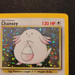 Pokemon TCG Chansey 3/102 Base Set Holo Rare- MP - Image 2