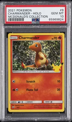 2021 POKEMON MCDONALD'S COLL #9 CHARMANDER-HOLO PSA 10 - Image 1