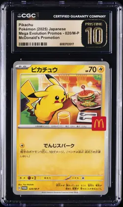 2025 POKEMON JPN MEGA EVOLUTION MCDONALD'S PROMO #020 PIKACHU CGC 10 PRISTINE - Image 1