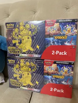 (Lot of 2) Pokemon Surging Sparks Elite Trainer Box/Booster Bundle Costco 2-Pack - Image 1