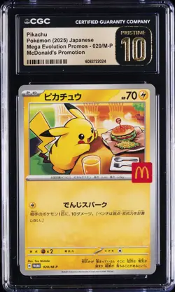 2025 POKEMON JPN MEGA EVOLUTION MCDONALD'S PROMO #020 PIKACHU CGC 10 PRISTINE - Image 1