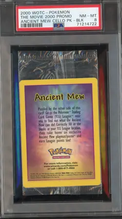 2000 WOTC - Pokemon The Movie 2000 Promo Ancient Mew Unopened Cello Pk PSA 8 - Image 1