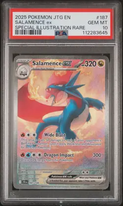 2025 POKEMON JTG EN-JOURNEY TOGETHER #187 SALAMENCE EX PSA 10 - Image 1