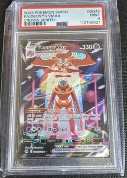 2023 Pokemon SWSH Crown Zenith Deoxys VM Galarian Gallery #GG45/GG70 PSA 9 - Image 1