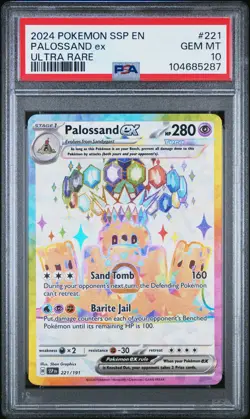2024 POKEMON SSP EN-SURGING SPARKS ULTRA RARE #221 PALOSSAND EX PSA 10 - Image 1