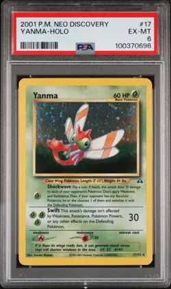2001 POKEMON NEO DISCOVERY #17 YANMA-HOLO PSA 6 - Image 1