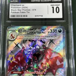 2024 POKEMON SVP EN-SV BLACK STAR PROMO PALDEAN FATES TIN CHARIZARD CGC 10 🔥 - Image 3