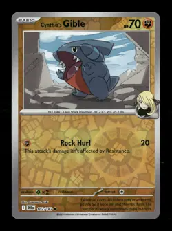 Cynthia's Gible Reverse Holo Common SV10: Destined Rivals 102/182 NM Pokemon NM - Image 1