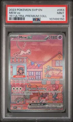 2023 POKEMON SVP EN-SV BLACK STAR PROMO 151 ULTRA-PREMIUM COLL #053 MEW EX PSA 9 - Image 1